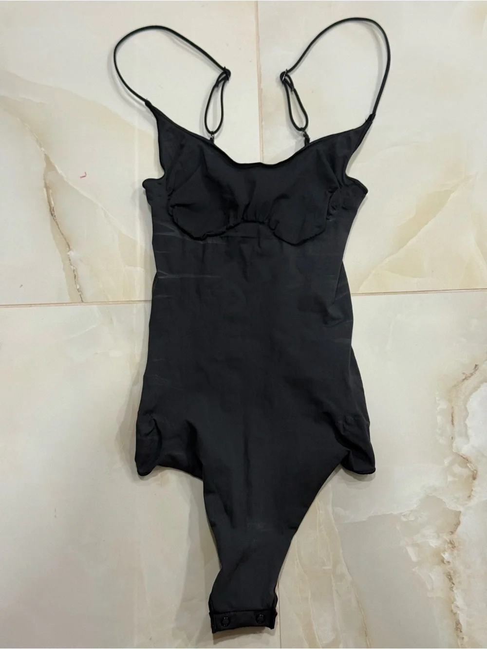 SKIMS Black Kids One-Piece Bodysuit with Adjustable Straps